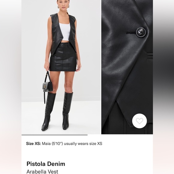 Pistola Denim Arabella Vest - Black Medium NWT - Picture 1 of 6